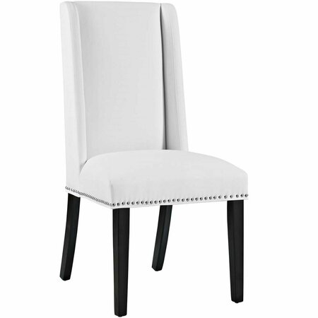 MODWAY FURNITURE 40 H x 23.5 W x 19.5 L in. Baron Vinyl Dining Chair, White EEI-2232-WHI